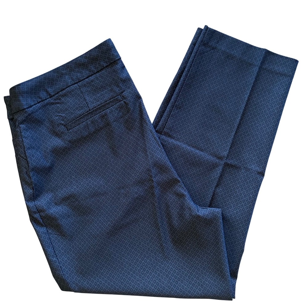 Adrienne Vittadini Womens Black Textured Straight Leg Pants Size 14W